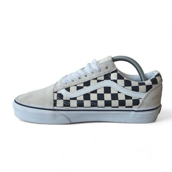 Vans Old Skool Checkerboard Skate Shoes Black / Cream Women's 9.5 - Picture 6 of 11